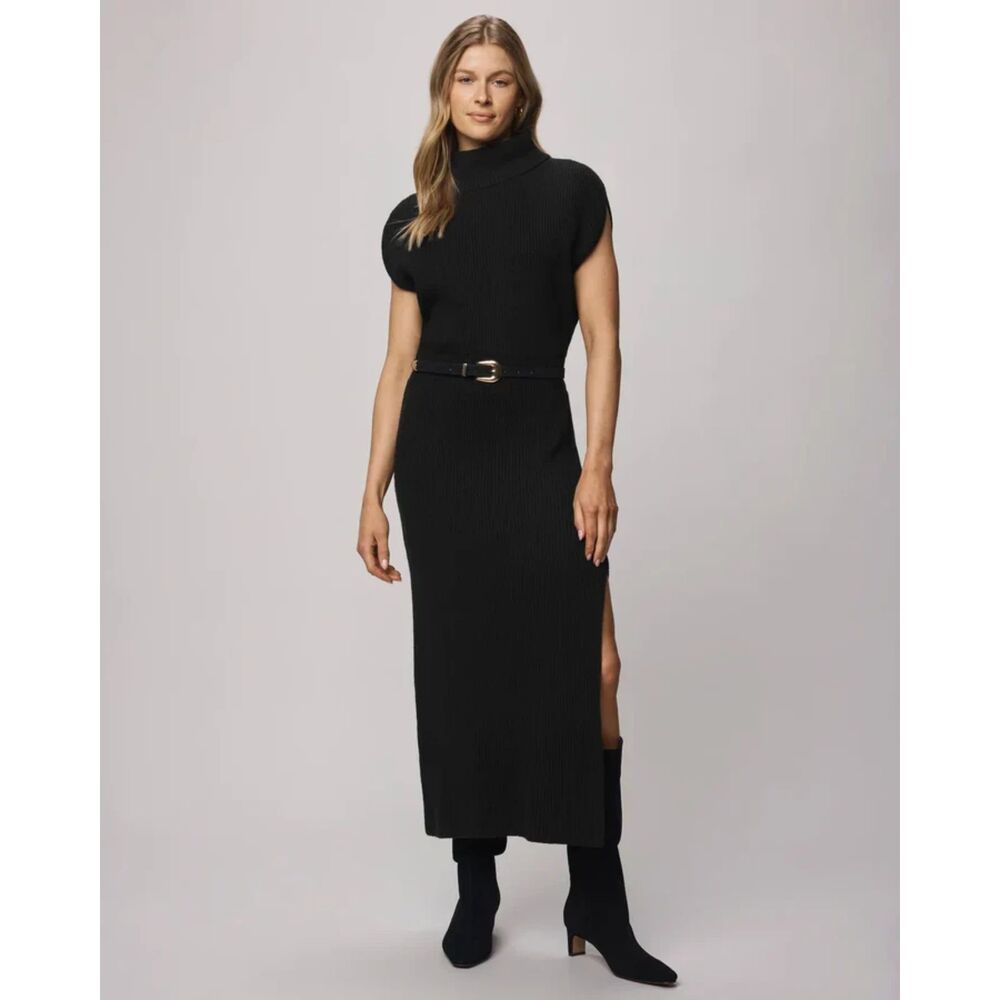 Splendid NWT Marigold Cashblend Sweater Dress Sleeveless Black Size Small New
